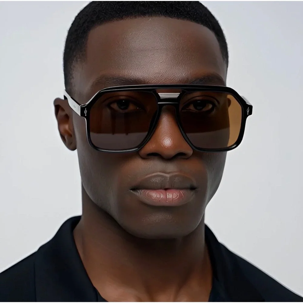 Street Sunglasses Dark Brown Lens HipHop Cholo Shades Men Elegant Classy Eyewear